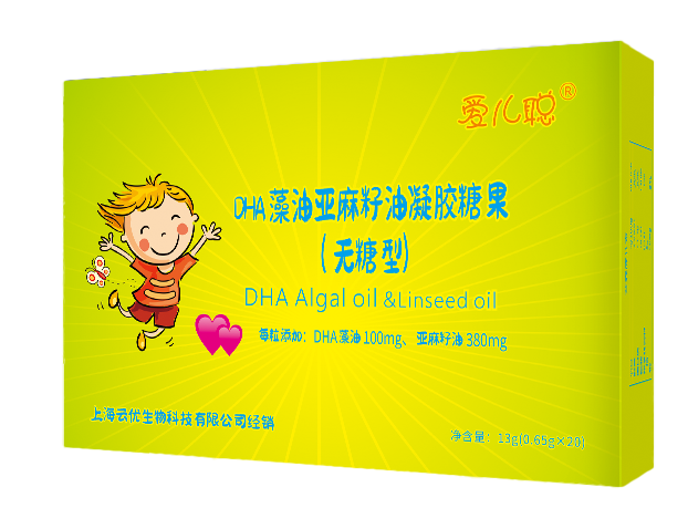 愛兒聰®藻油DHA亞麻籽油凝膠糖果(無糖型)